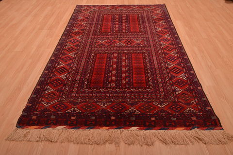 Khan Mohammadi Red Hand Knotted 51 X 83 Area Rug 100-109026 Image 1