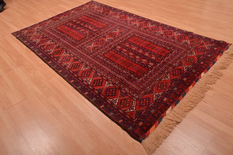Khan Mohammadi Red Hand Knotted 51 X 83 Area Rug 100-109026 Image 3
