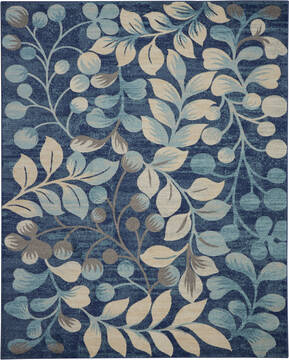 Nourison Tranquil Blue Rectangle 8x10 ft Polypropylene Carpet 109029