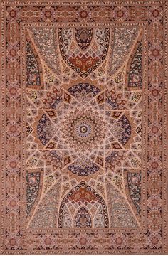 Persian Tabriz Beige Rectangle 7x10 ft wool and silk Carpet 109043