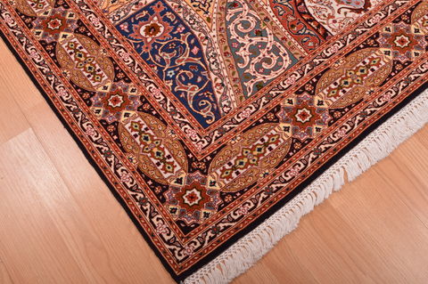 Tabriz Beige Hand Knotted 51 X 69 Area Rug 114-109045 Image 7