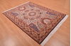 Tabriz Beige Hand Knotted 51 X 69  Area Rug 114-109045 Thumb 3