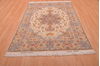 Tabriz Beige Hand Knotted 411 X 68  Area Rug 114-109046 Thumb 1