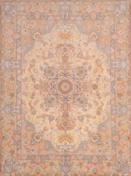 Tabriz Beige Hand Knotted 4'11" X 6'8"  Area Rug 114-109046