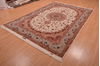 Tabriz Beige Hand Knotted 68 X 99  Area Rug 114-109047 Thumb 2