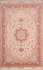 Tabriz Beige Hand Knotted 67 X 100  Area Rug 114-109048 Thumb 0