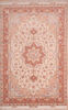 Tabriz Beige Hand Knotted 67 X 100 Area Rug 114-109048 Thumb 0