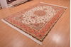 Tabriz Beige Hand Knotted 66 X 82  Area Rug 114-109049 Thumb 2