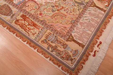 Tabriz Beige Hand Knotted 66 X 100 Area Rug 114-109050 Image 14