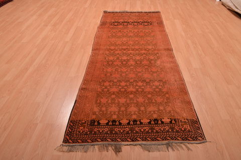 Khan Mohammadi Brown Runner Hand Knotted 33 X 90 Area Rug 100-109055 Image 1