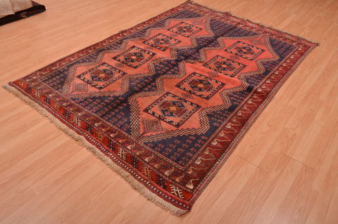 Khan Mohammadi Blue Hand Knotted 54 X 78 Area Rug 100-109057 Image 5
