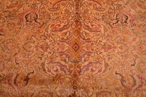 Tabriz Beige Hand Knotted 95 X 124 Area Rug 100-109064 Image 12