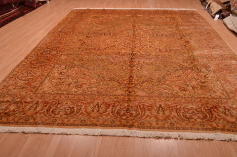 Tabriz Beige Hand Knotted 95 X 124 Area Rug 100-109064 Image 1