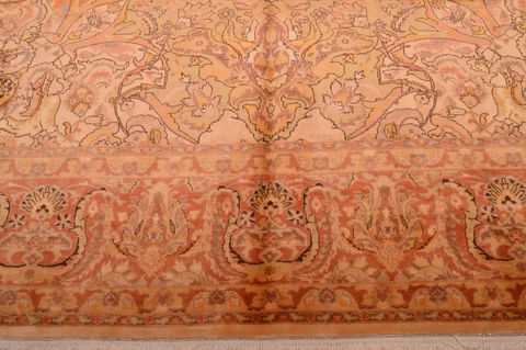 Tabriz Beige Hand Knotted 95 X 124 Area Rug 100-109064 Image 8