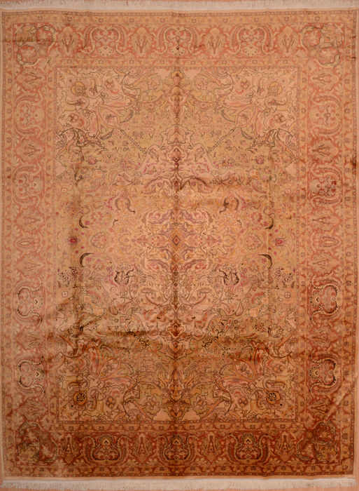 Tabriz Beige Hand Knotted 95 X 124 Area Rug 100-109064 Image 0