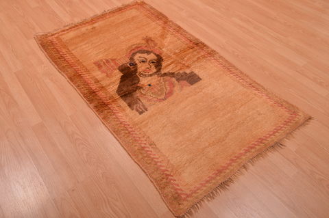 Gabbeh Beige Hand Knotted 30 X 54 Area Rug 100-109065 Image 3