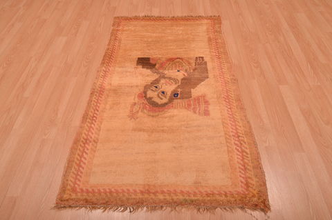 Gabbeh Beige Hand Knotted 30 X 54 Area Rug 100-109065 Image 5