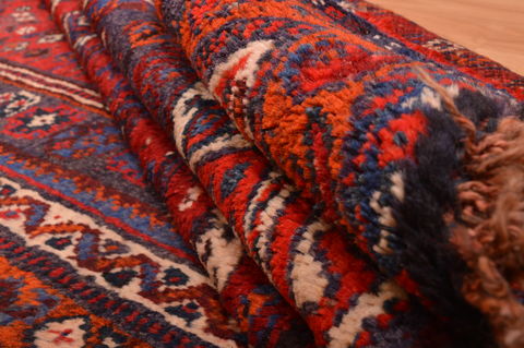 Qashqai Red Runner Hand Knotted 36 X 101 Area Rug 100-109069 Image 13