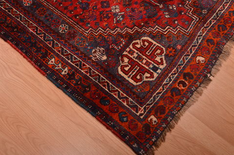 Qashqai Red Runner Hand Knotted 36 X 101 Area Rug 100-109069 Image 9
