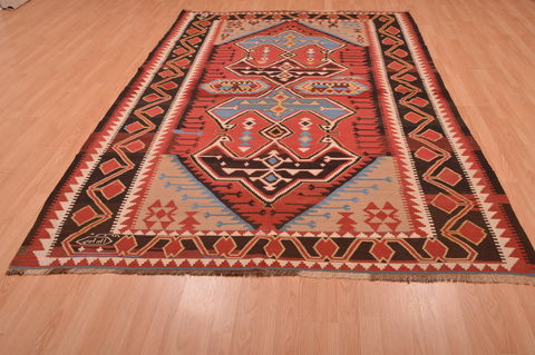 Kilim Red Hand Knotted 63 X 911 Area Rug 100-109071 Image 4