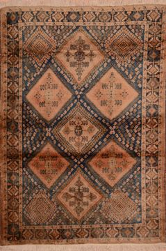 Persian Shahre babak Blue Rectangle 4x6 ft Wool Carpet 109076