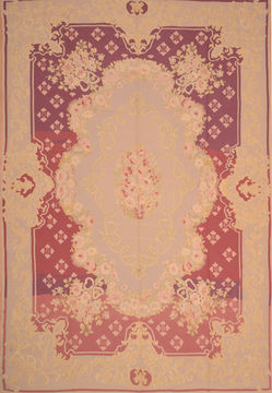 Afghan Kilim Beige Rectangle 9x13 ft Wool Carpet 109077