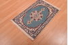 Nain Blue Square Hand Knotted 110 X 21  Area Rug 100-109082 Thumb 2