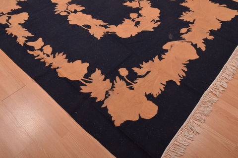 Kilim Black Flat Woven 711 X 98 Area Rug 100-109092 Image 12