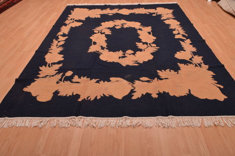 Kilim Black Flat Woven 711 X 98 Area Rug 100-109092 Image 2
