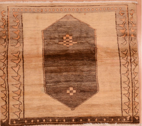 Gabbeh Beige Hand Knotted 44 X 52 Area Rug 100-109093 Image 0