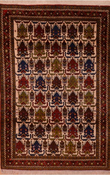 Afshar Red Hand Knotted 39 X 58 Area Rug 100-109098 Image 0