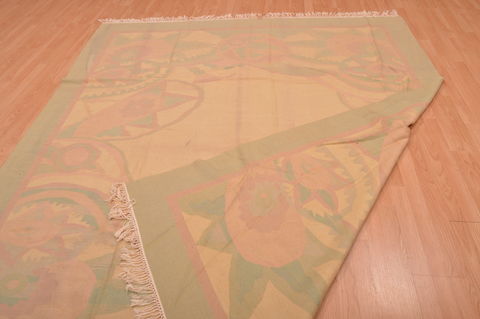 Kilim Beige Hand Knotted 78 X 93 Area Rug 100-109102 Image 10
