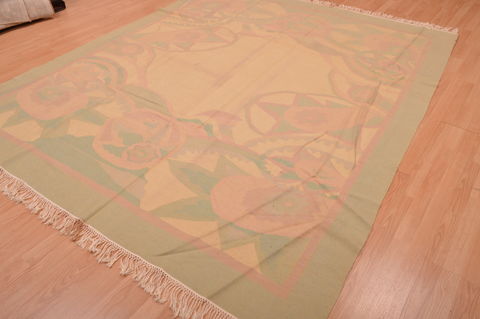 Kilim Beige Hand Knotted 78 X 93 Area Rug 100-109102 Image 3