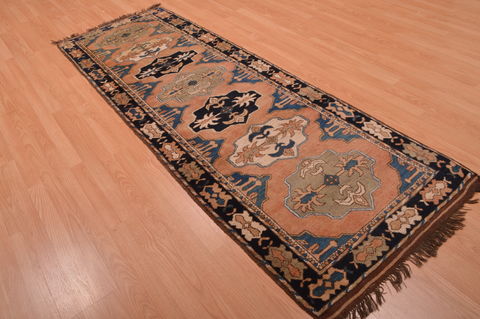 Kizalayak Blue Runner Hand Knotted 210 X 83 Area Rug 100-109109 Image 3