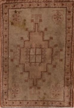 Gabbeh Grey Hand Knotted 1'4" X 2'0"  Area Rug 100-109115