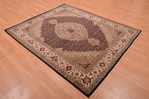 Mahi Beige Hand Knotted 51 X 63 Area Rug 100-109116 Image 3