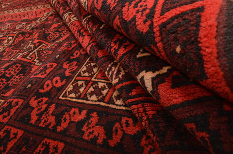 Baluch Red Hand Knotted 50 X 710 Area Rug 100-109121 Image 14