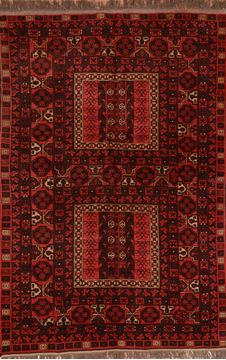 Afghan Baluch Red Rectangle 5x8 ft Wool Carpet 109121