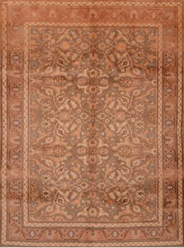 Hereke Green Hand Knotted 6'4" X 7'10"  Area Rug 100-109122