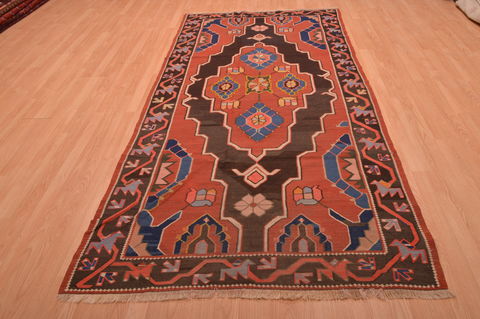Kilim Red Runner Flat Woven 49 X 98 Area Rug 100-109128 Image 1