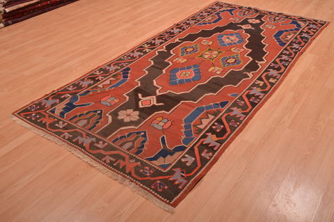 Kilim Red Runner Flat Woven 49 X 98 Area Rug 100-109128 Image 2