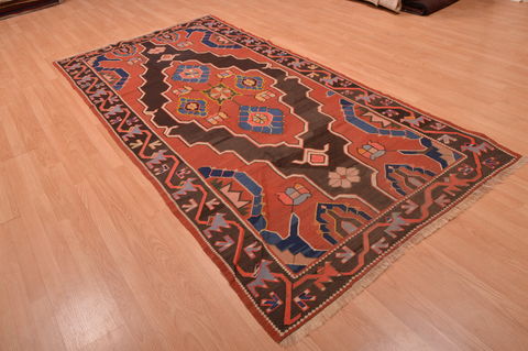 Kilim Red Runner Flat Woven 49 X 98 Area Rug 100-109128 Image 3
