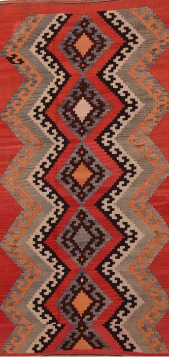 Kilim Red Runner Flat Woven 49 X 98 Area Rug 100-109128 Image 0