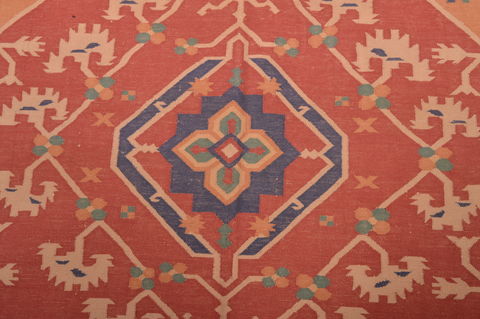 Kilim Red Hand Woven 79 X 99 Area Rug 100-109132 Image 3