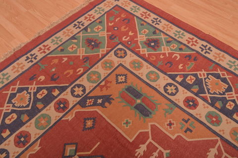 Kilim Red Flat Woven 89 X 120 Area Rug 100-109133 Image 11
