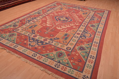 Kilim Red Flat Woven 89 X 120 Area Rug 100-109133 Image 2