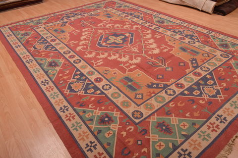 Kilim Red Flat Woven 89 X 120 Area Rug 100-109133 Image 3