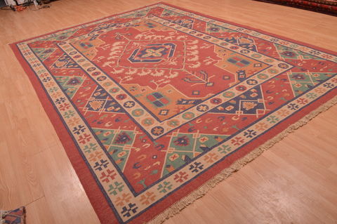 Kilim Red Flat Woven 89 X 120 Area Rug 100-109133 Image 5