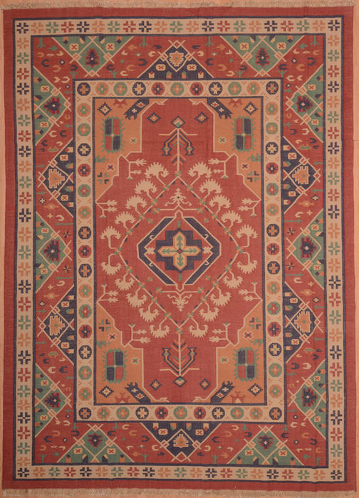 Kilim Red Flat Woven 89 X 120 Area Rug 100-109133 Image 0