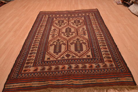 Kilim Brown Hand Knotted 55 X 84 Area Rug 100-109136 Image 1